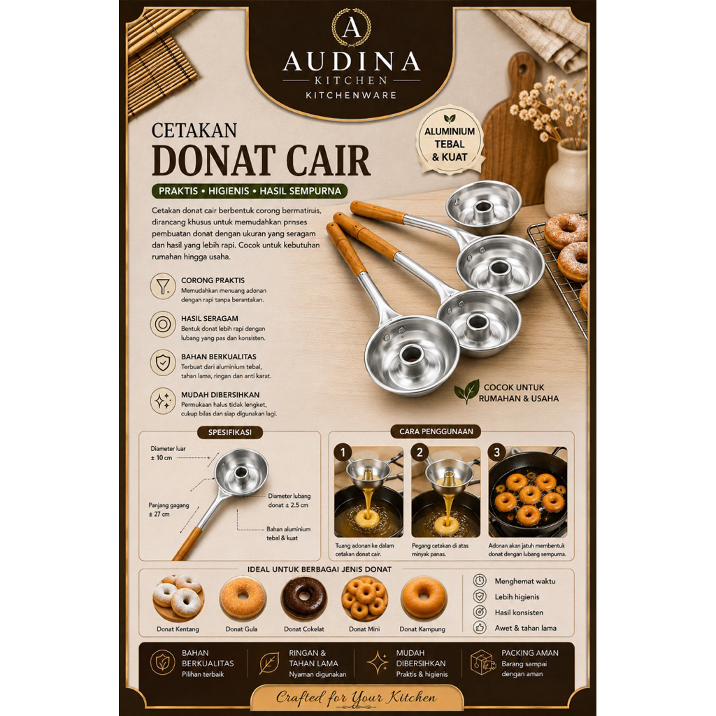 Cetakan Donat Cair | Cetakan Kue Donat Mini Anti Karat | Alat Cetak Donat Praktis | Cetakan Donat ca