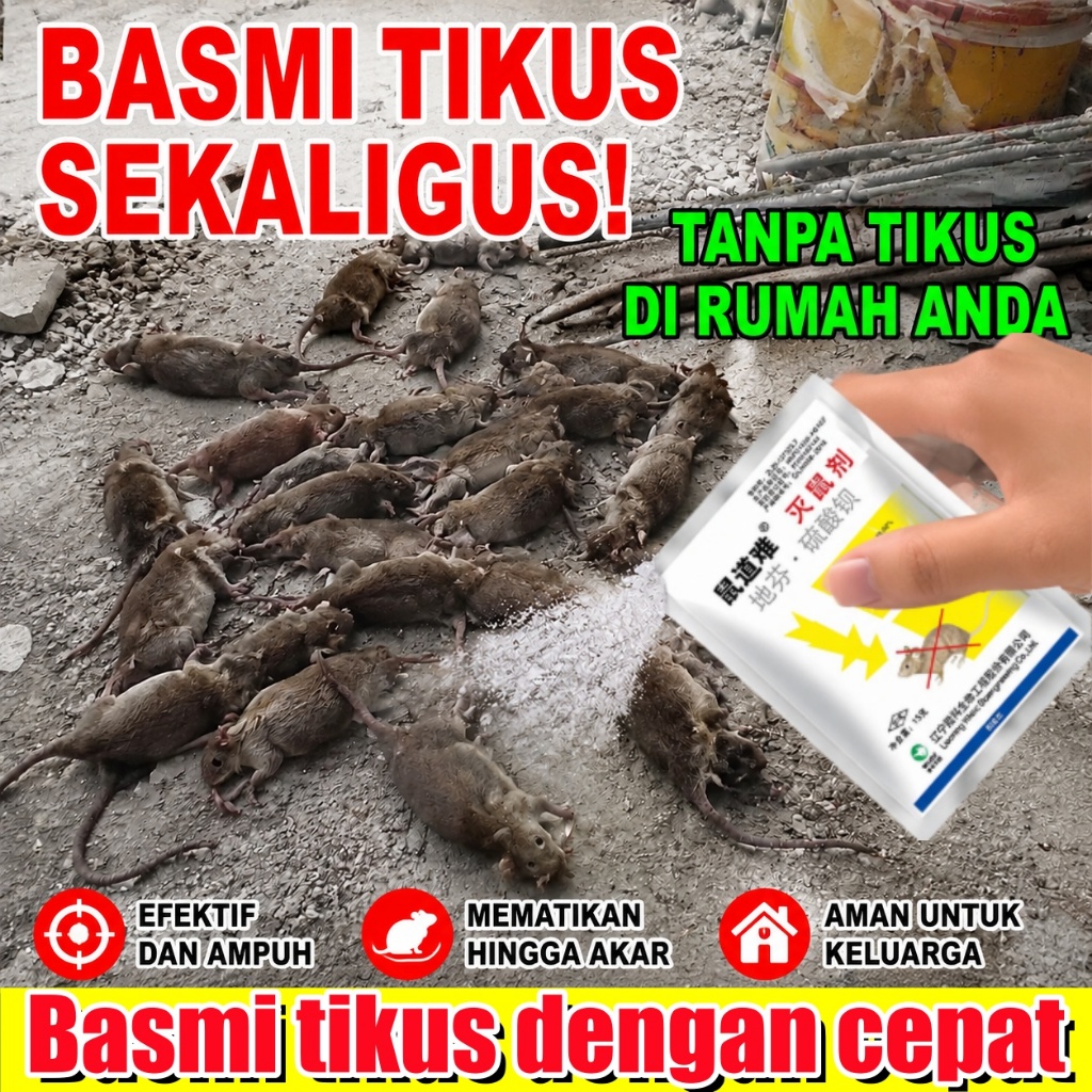 racun tikus ampuh 100% original racun tikus kering dan tidak bau rat killer pembasmi tikus pengusir 