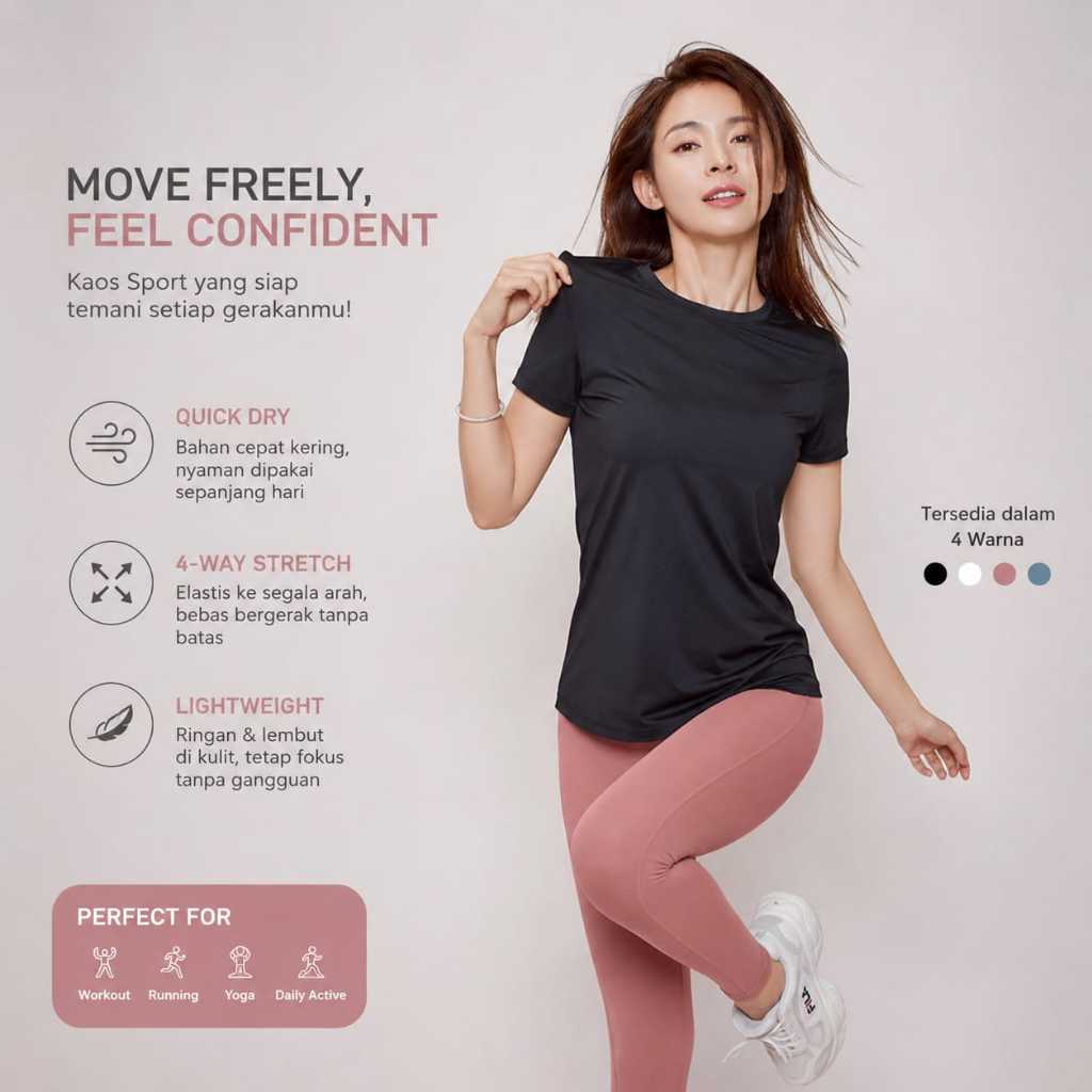 Kaos Sport Wanita STL essence Quick Dry