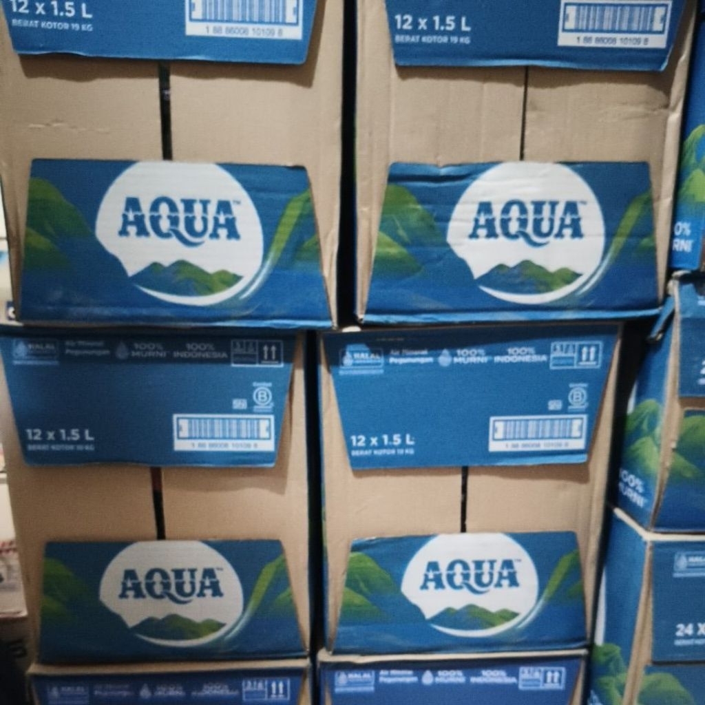 AQUA BOTOL  BESAR 1.5 LITER DUS (ISI 12)