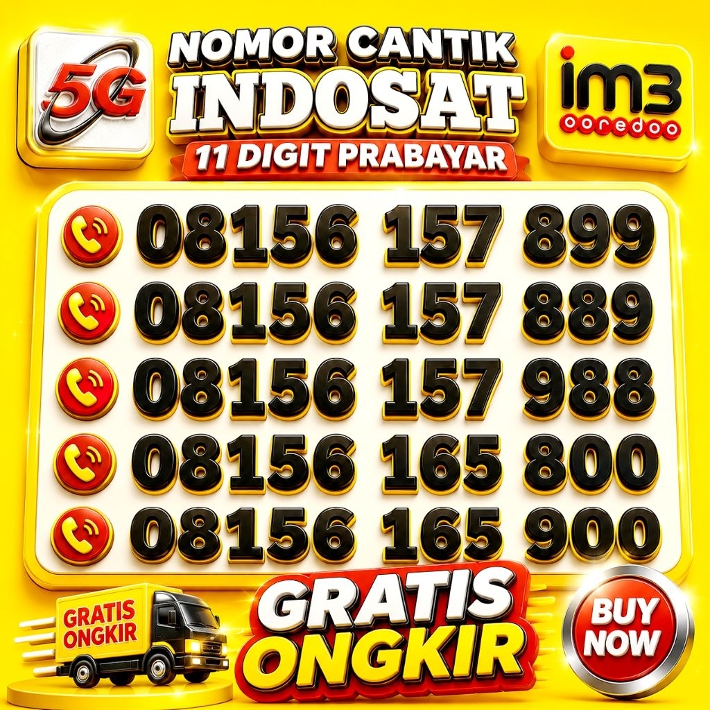 Grosir Nomor Cantik im3 indosat 4G 11 Digit Prabayar Bukan 10 Digit Rapi 0815