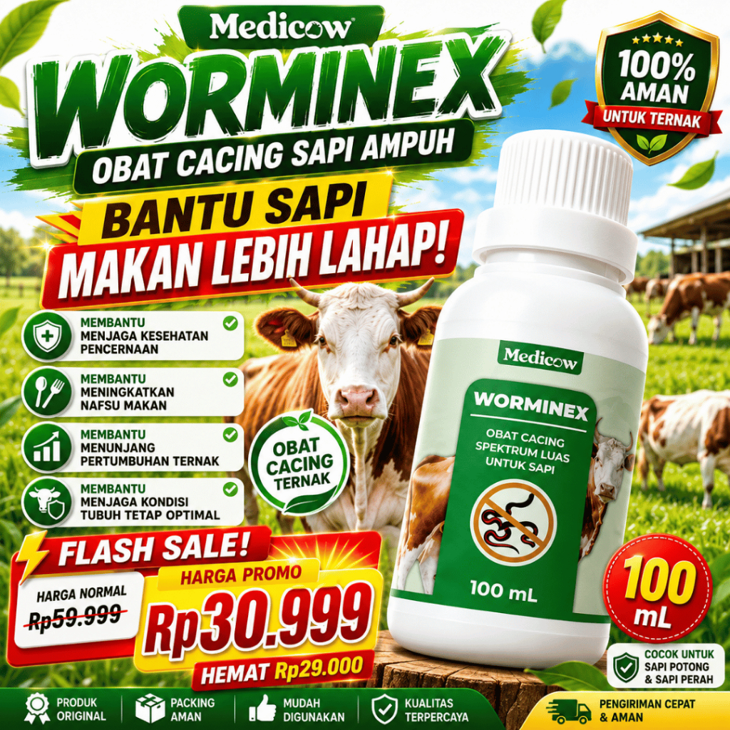 Medicow Worminex Obat Cacing diare mencret kambing sapi  obat cacingan sapi obat sapi cacingan