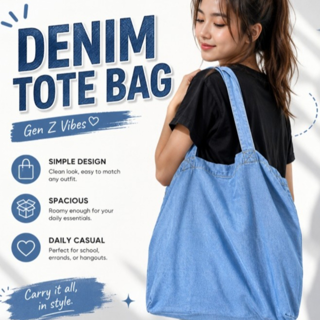 Tote Bag Polos Jeans – Easy & Trendy