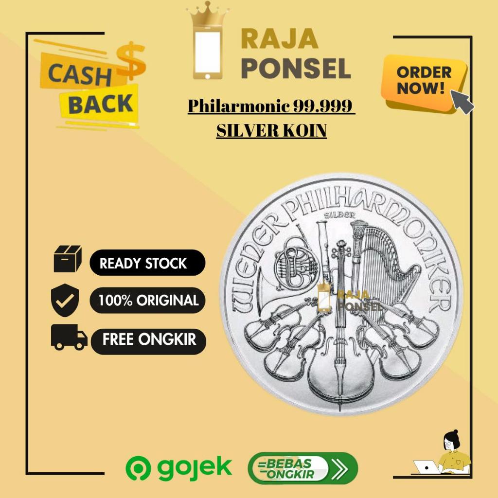 Koin Perak Murni Asli Philharmonic 99.999 1 Troy Ounce