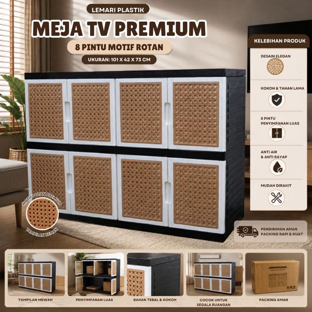 AL LEMARI PLASTIK MEJA 2 SUSUN / 3 SUSUN / MEJA TV MINIMALIS / RAK PAKAIAN / LEMARI PLASTIK SERBAGUN