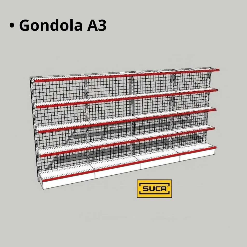 Rak Minimarket Wall Gondola - 1 Unit Start 3 Unit Connect