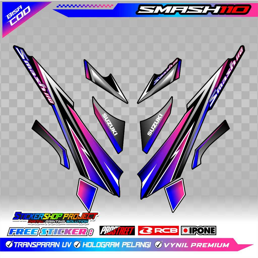 STRIPING VARIASI SUZUKI SMASH 110 / STICKER LIST VARIASI MOTOR SMASH 110
