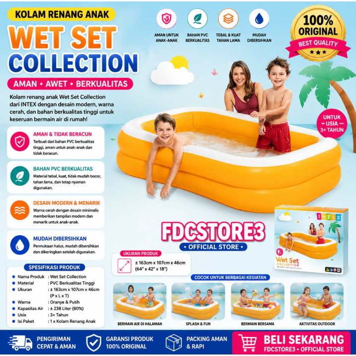 Kolam Renang Jumbo Mandarin Swim Center Family Pool - INTEX 57181 SWIMMING POOL