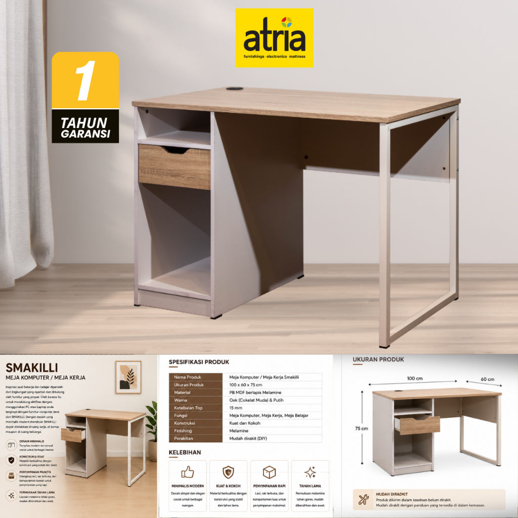 Atria Meja Komputer Meja Kerja Smakilli