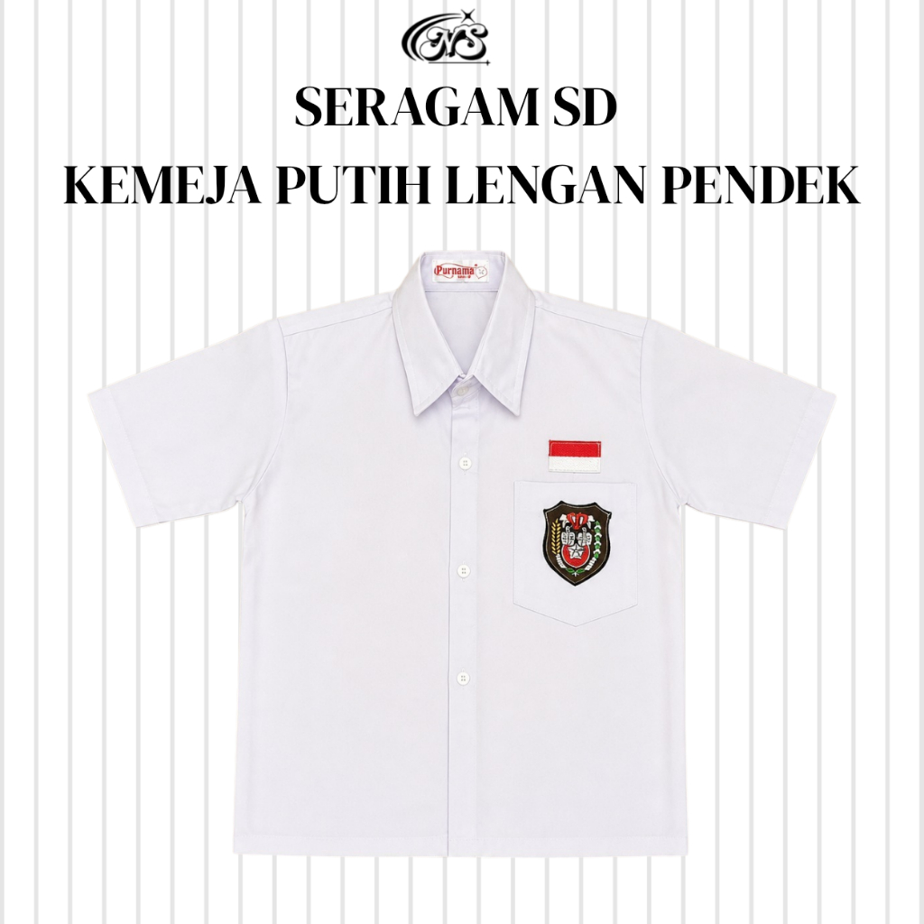 Seragam SD Putih Lengan Pendek Anak | Kemeja Sekolah SD | Adem & Nyaman | Ukuran Lengkap