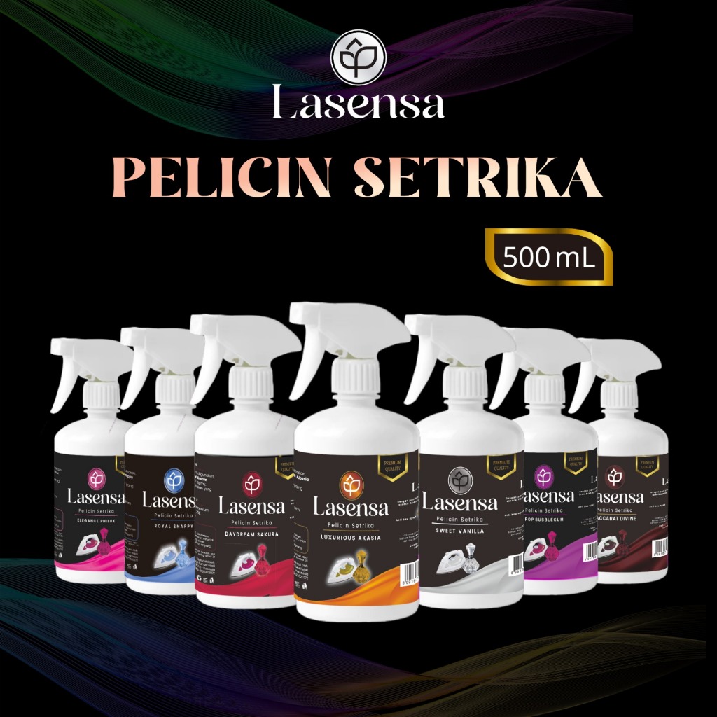 LASENSA Pelicin Setrika Pewangi Laundry 500 ml Spray Praktis Non Alkohol Anti Bakteri 5 in 1 Kain