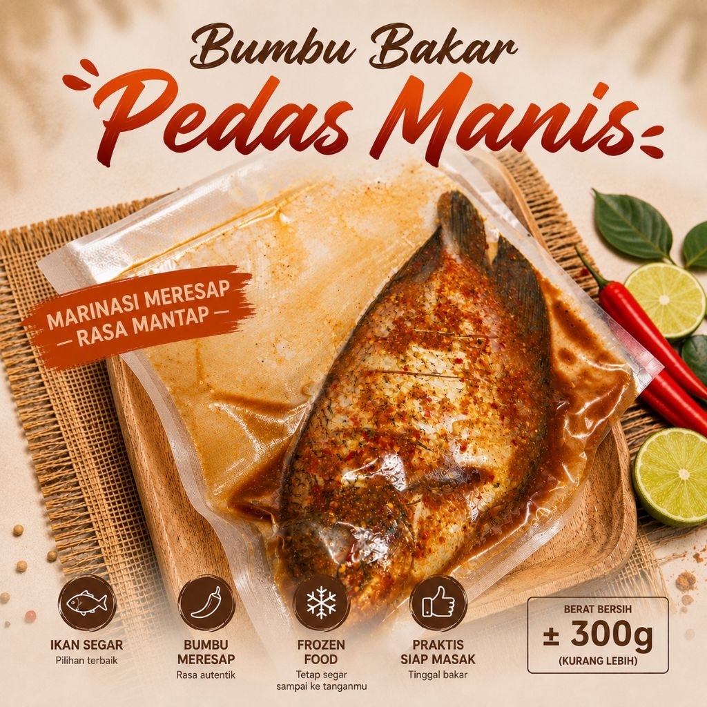 Ikan Gurame Marinasi Frozen - Bumbu Pedas Manis Siap Masak, Praktis dan Lezat