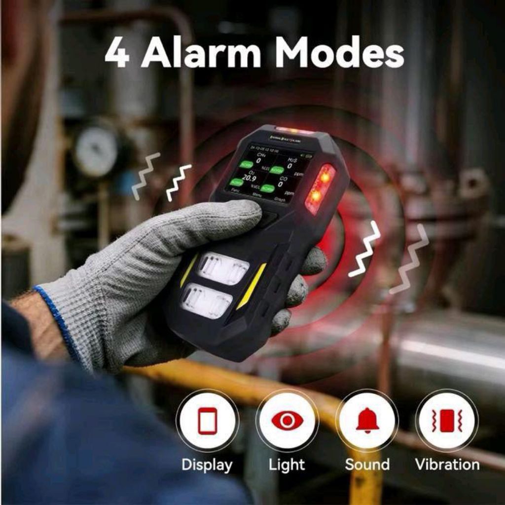 Portable Multi Gas 4in1 Gas Detector Bosean BT-BX402 Multi 4 Alarm Mode (LEL O2 CO H2S)