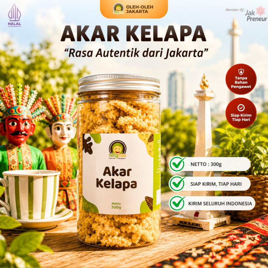 Akar Kelapa Toples - Oleh Oleh Khas Jakarta | Neng Mae