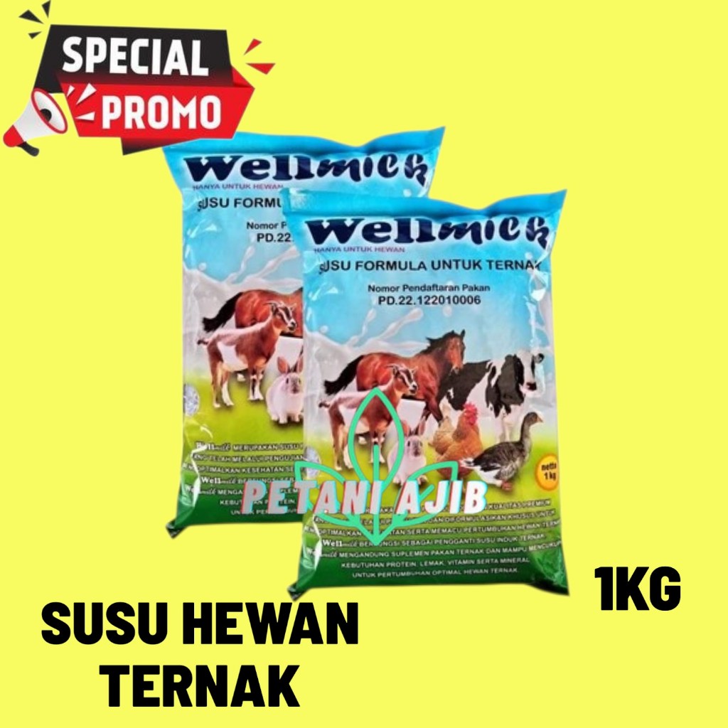 SUSU HEWAN WELLMILK 1kg PREMIUM Untuk anak Hewan penganti INDUK PROFAT MAXINOS