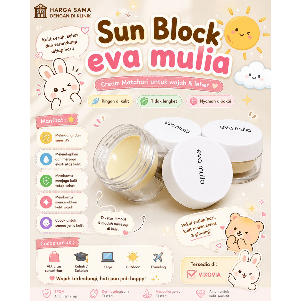 Sun Block / Cream Matahari / Anti Matahari Eva Mulia