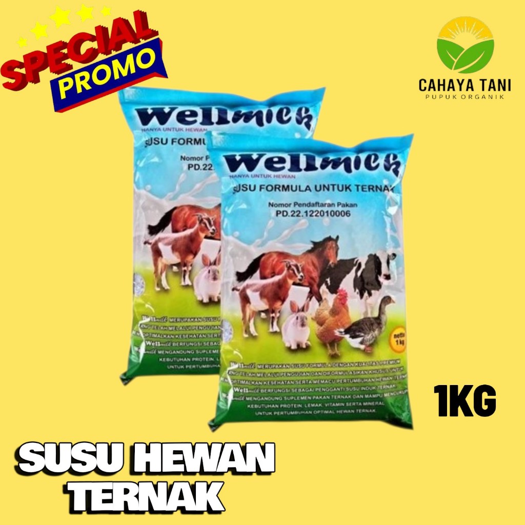 SUSU HEWAN WELLMILK 1kg PREMIUM Untuk anak Hewan penganti INDUK PROFAT MAXINOS