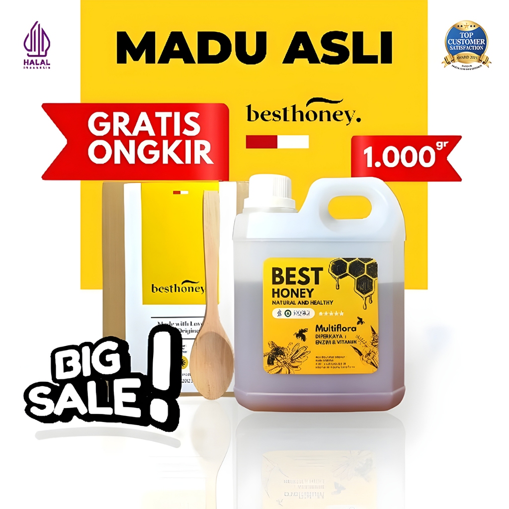 Best Honey Madu Multiflora Asli 500gr / 1Kg | Madu Murni Siap Konsumsi