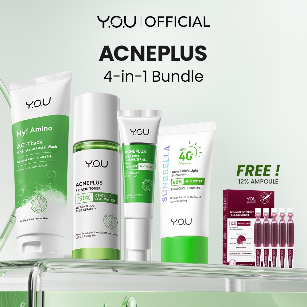 YOU Acneplus 4in1 Bundle Exfoliating Toner, Acne Spot, Serum, Hy Amino AC-Ttack Anti-Acne Serum Jera