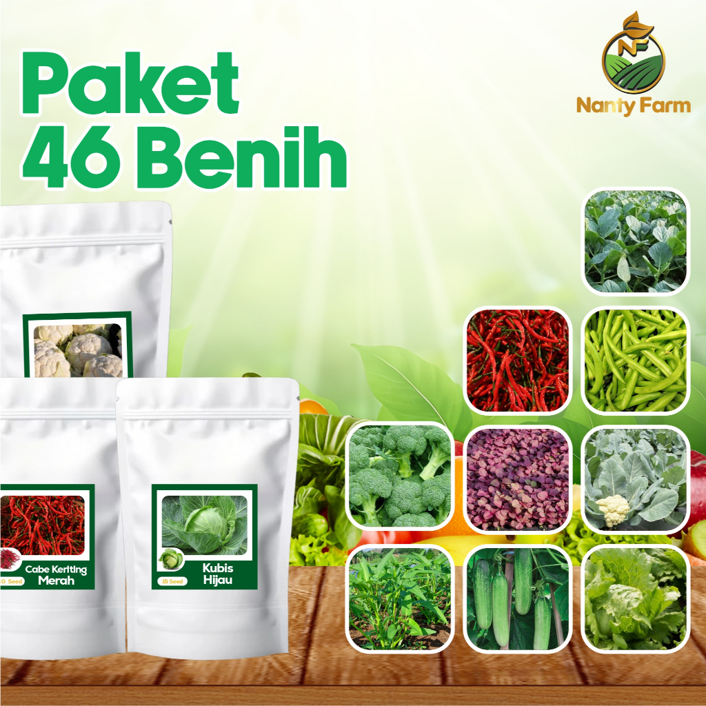 Paket 46 Benih Sayur Lengkap Benih Biji Sayur Ekonomis Benih Sayur Rumahan