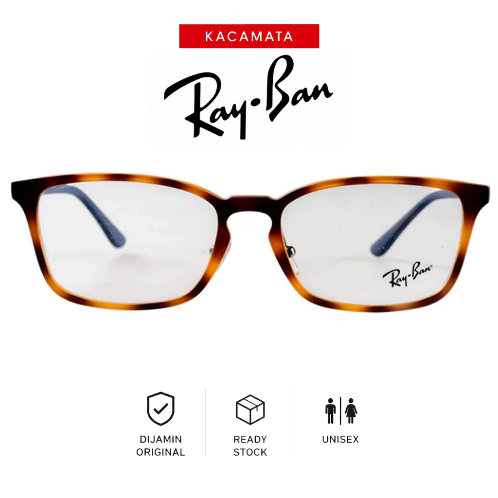RAYBAN Frame Kacamata Round Pria Wanita Ori Unisex Plus Minus RB7149D-C5806-55