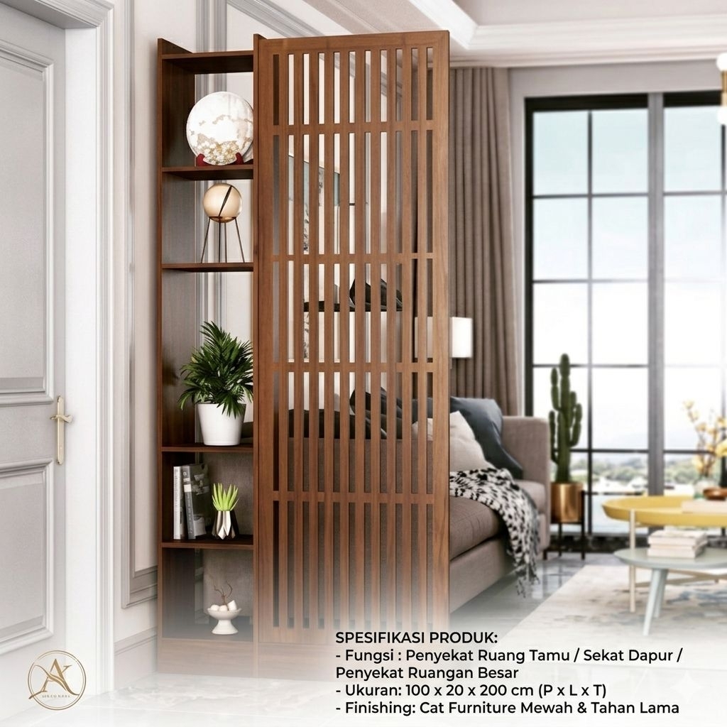 Penyekat ruagan tamu / sekat dapur / penyekat ruangan besar ukuran 100x20x200cm