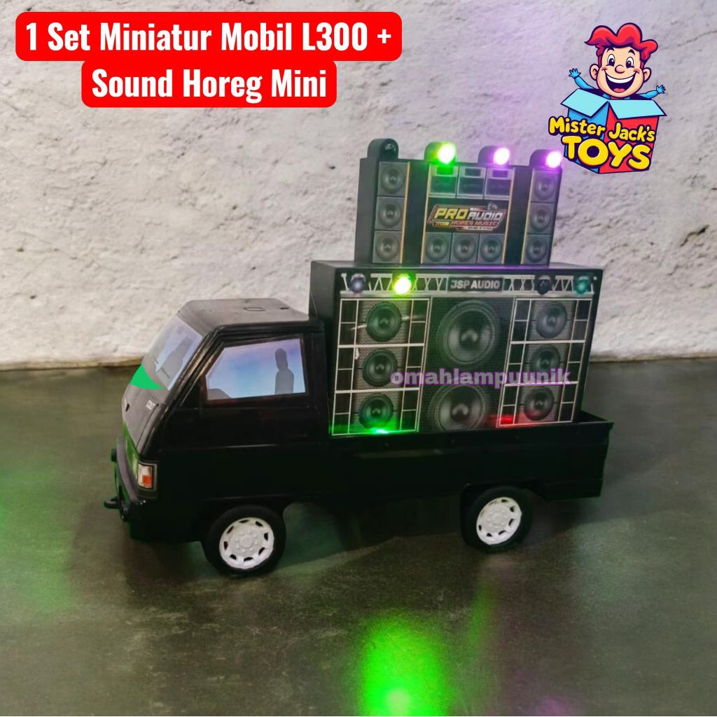 (misterjacks) 1 Set Mainan Mobil Pickup L300 + Sound Horeg Audio Ukuran Mini // Paket Mainan Mobil P