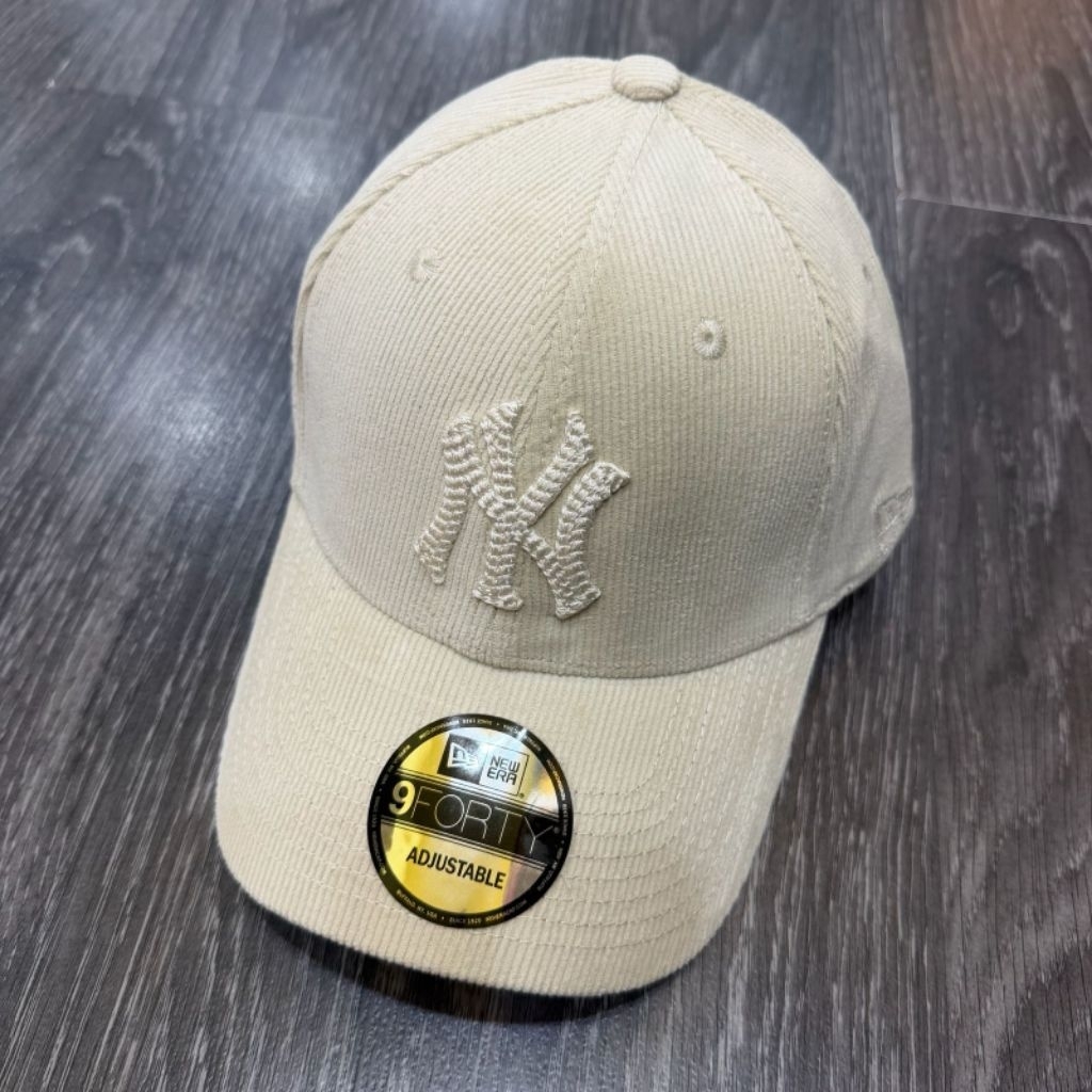 topi baseball NY Suede cream topi baseball unisex