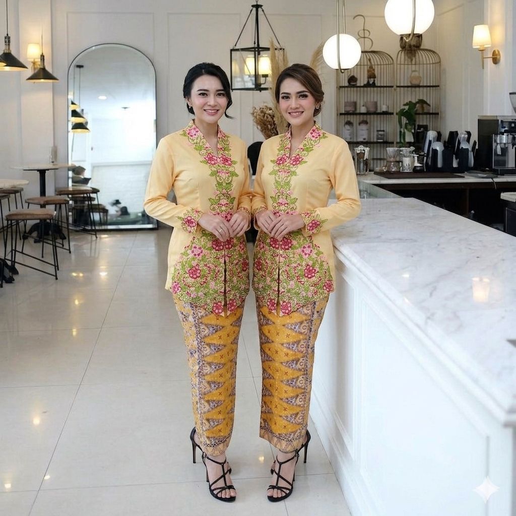 {1843} Set Kebaya Encim Anita - Set Kebaya Encim Bordir - Set Kebaya Encim Modern - Kebaya Encim+Rok