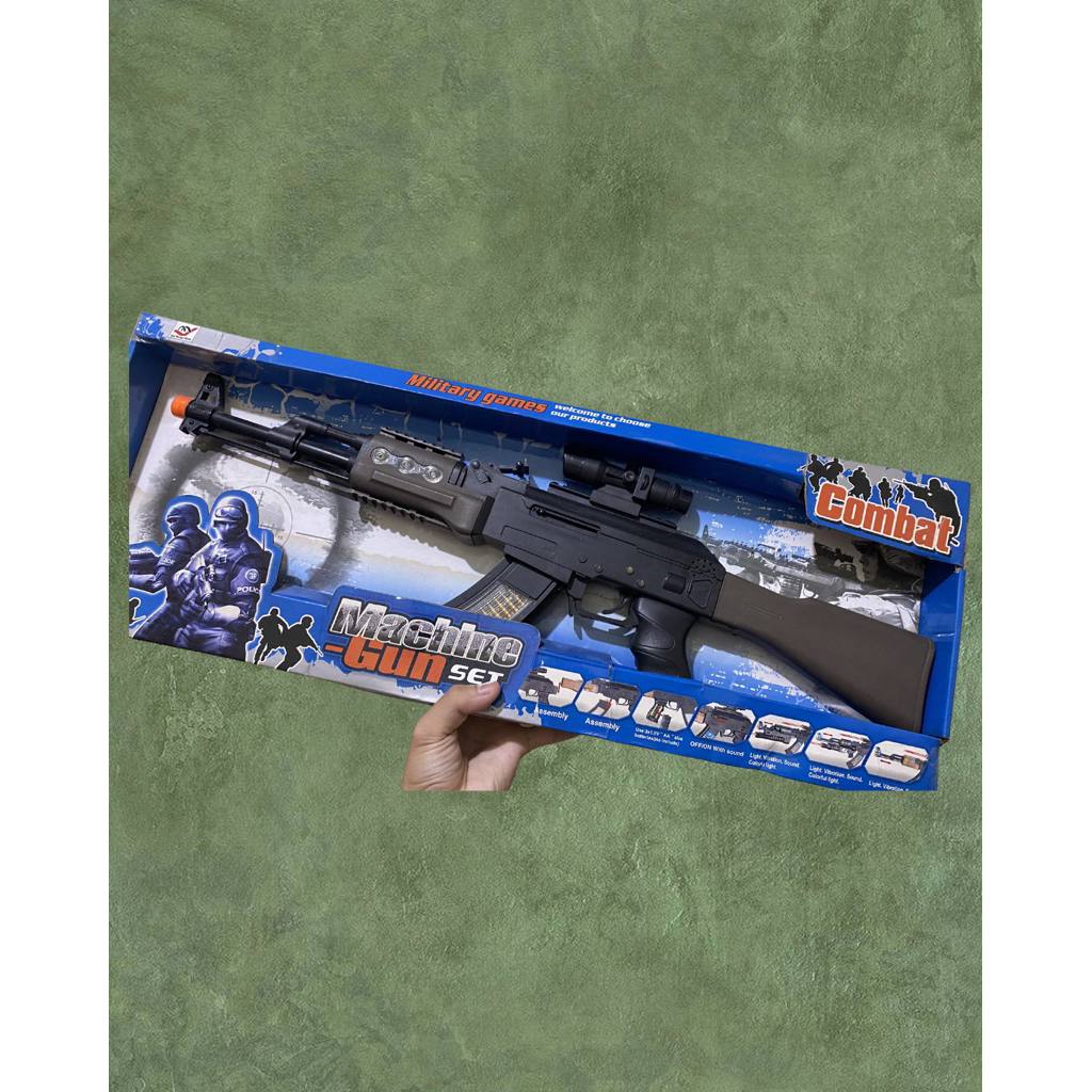 Mainan Senjata Machine Gun-Set AK47 Combat.