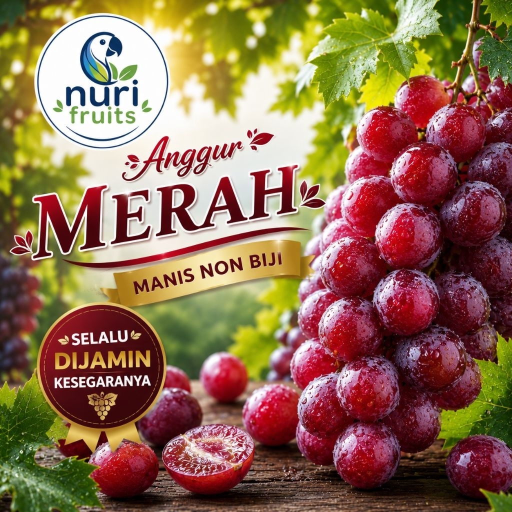 buah anggur merah 1kg|nuri fruits|buah segar bandung|anggur merah|anggur merah segar