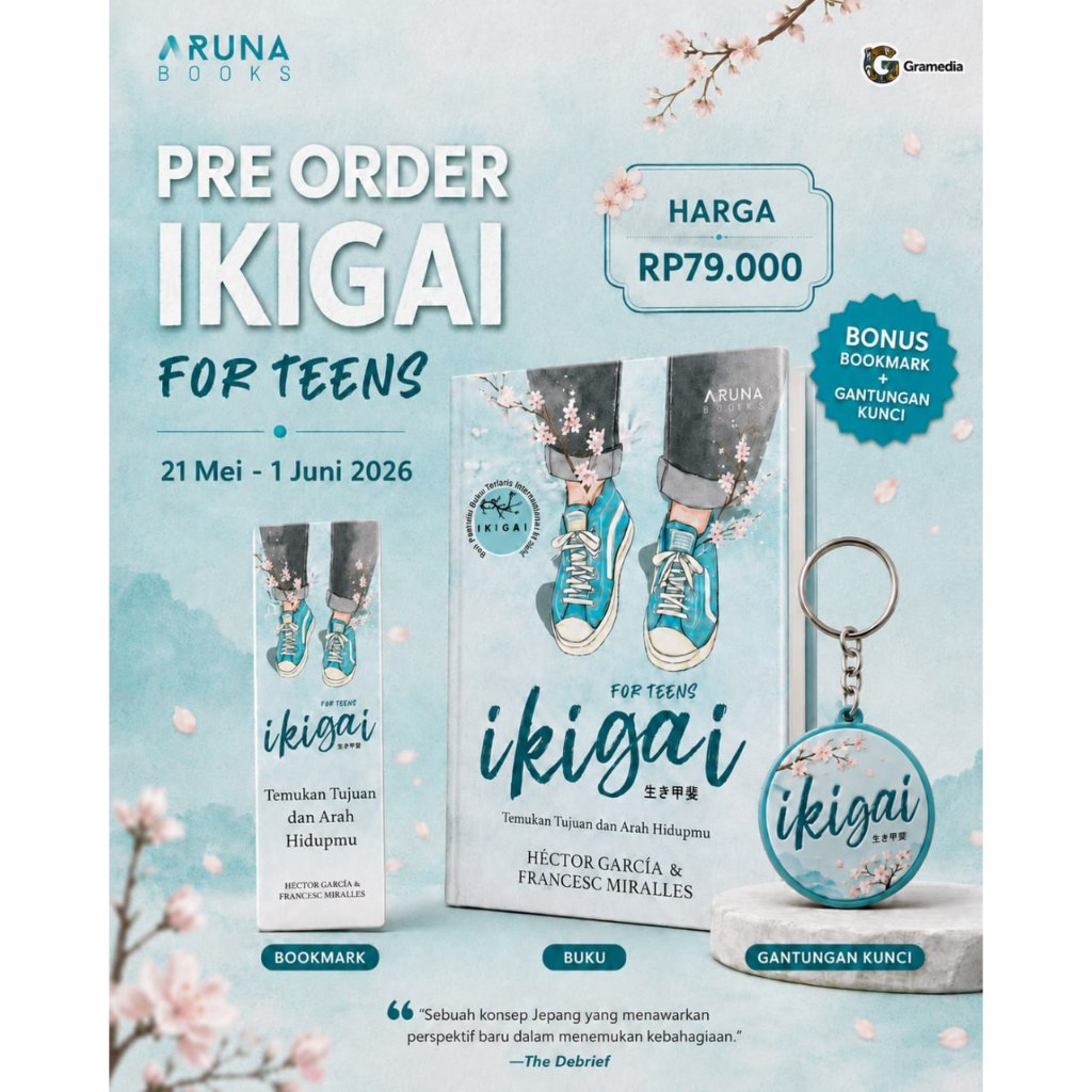 Gramedia Bandung Supratman | PRE ORDER IKIGAI FOR TEENS | Buku Self Improvement | Buku Original Gram