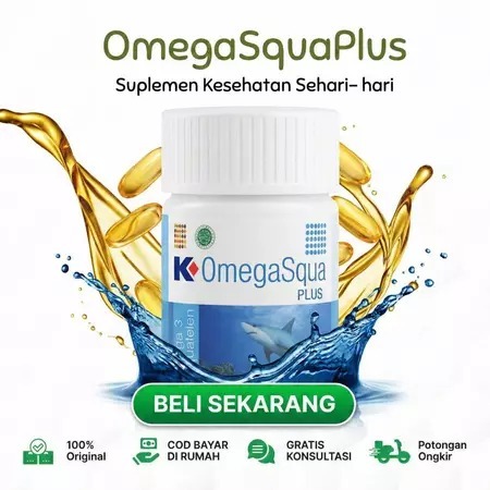 K-OMEGA SQUA K LINK PLUS 30 SOFTGEL ORIGINAL Kapsul Minyak Ikan Salmon Omega Squa 3