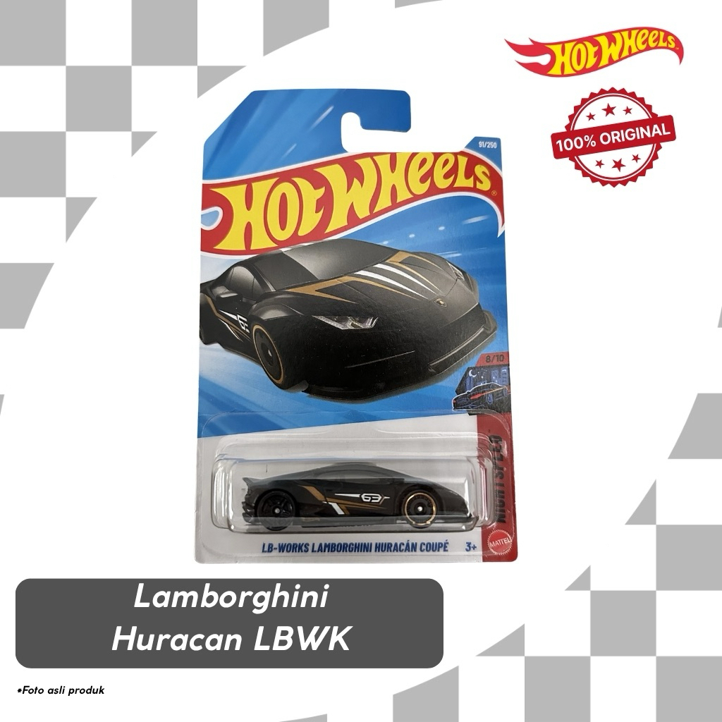 Hotwheels Reguler Basic Car lamborghini Huracan LBWK Liberty Works Hitam
