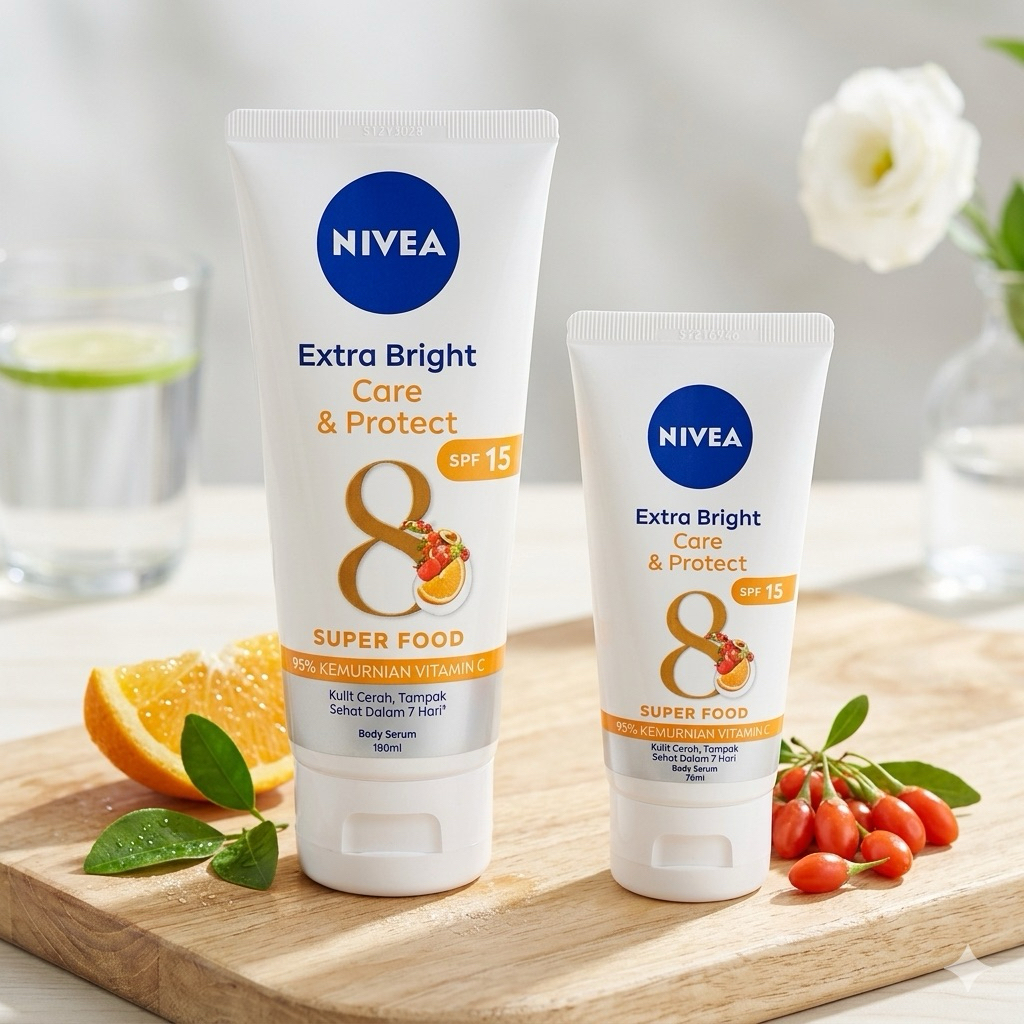 Body serum nivea care & protect 180ml & 70ml / Nivea care & protect body serum
