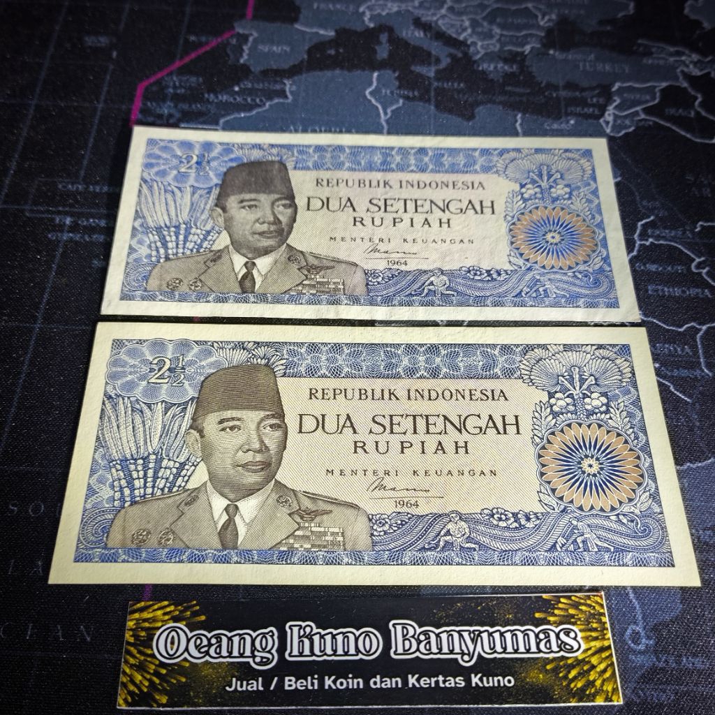 Koleksi 2 1/2 Rupiah Sukarno 1964 2,5 Rupiah Original Gress Mulus Baru