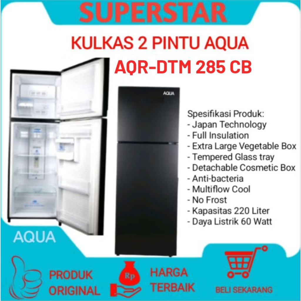 Kulkas AQUA AQR-DTM 285 CB Kulkas 2Pintu Aqua
