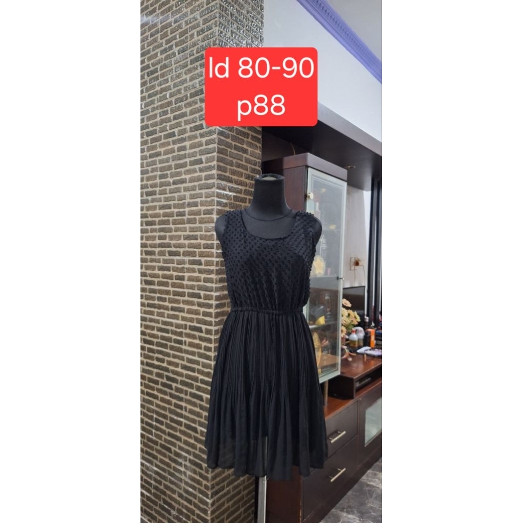 Dress sifon /Dress polos hitam/ Dress party