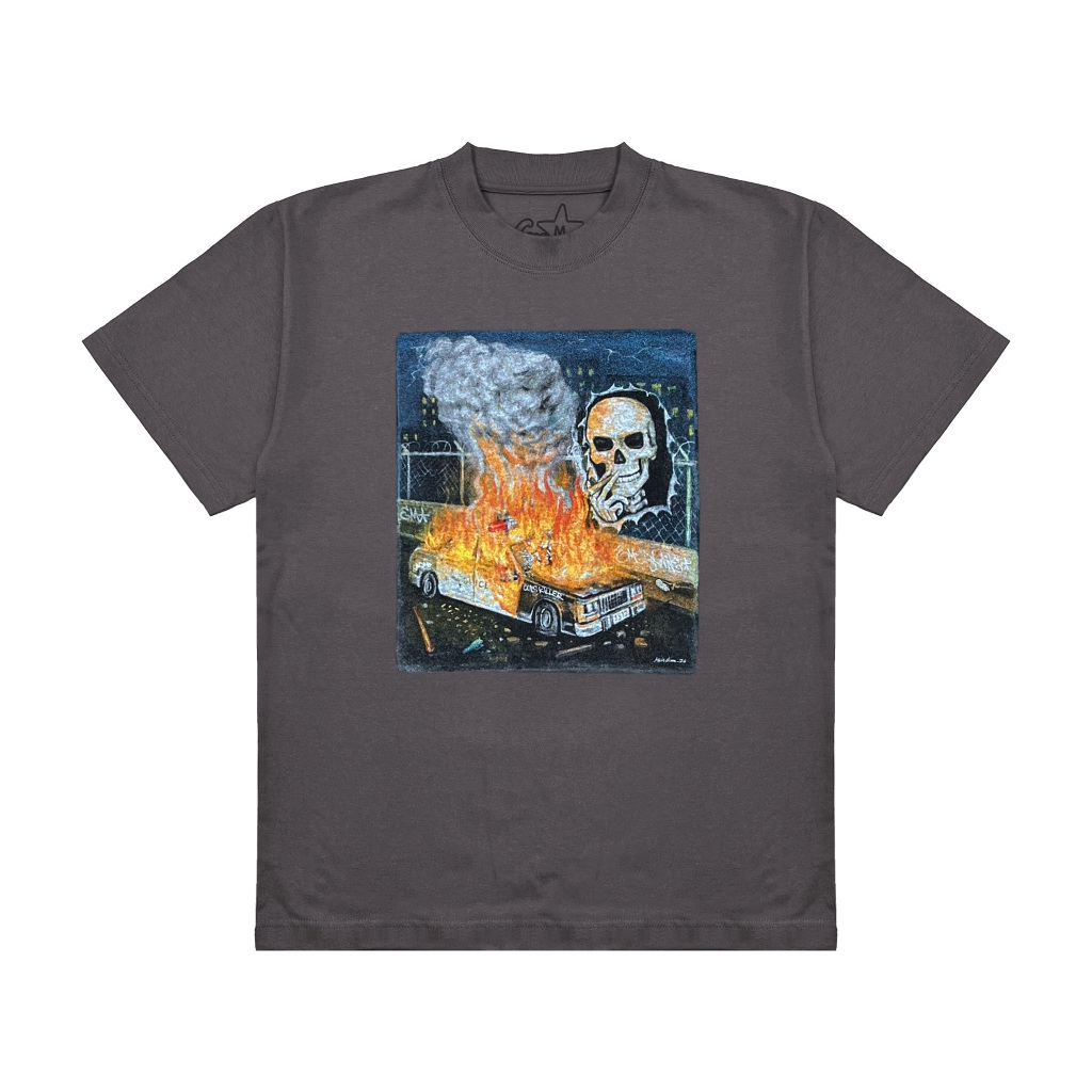 EMERLANE - SMOKING KILLS - CHARCOAL TSHIRT - REGULAR FIT - 100% COTTON 220GSM