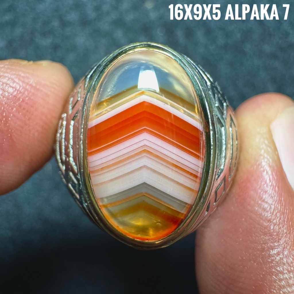 Cincin Batu Akik Natural Cempaka Merah (Asli Alam)
