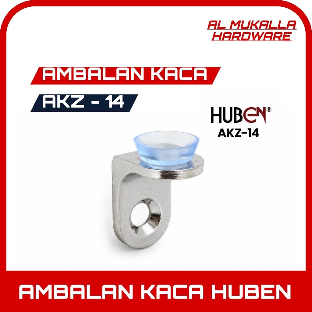Ambalan Kaca AKZ - 14 HUBEN - Ambalan Siku L - Penyangga Cop Kaca Tebal - Penahan Kaca Lemari Furnit