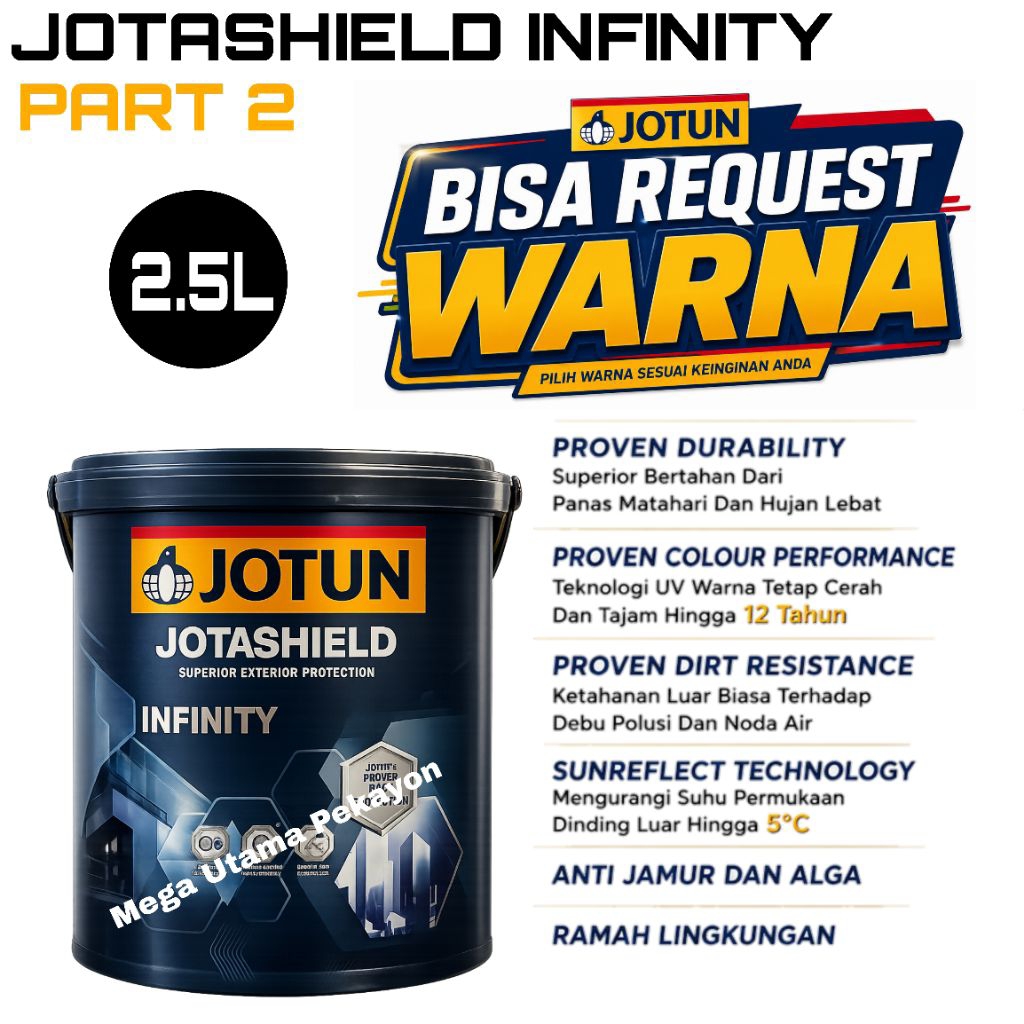 Cat Tembok Jotun Jotashield Infinity Exterior (2,5L) Cat Dinding Tembok Luar Exterior Paint