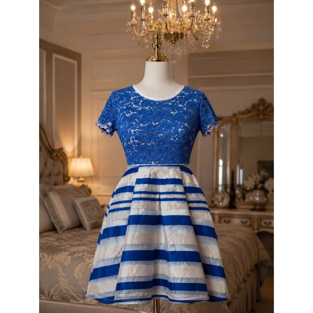 dress brokat brukat Lace renda bunga flower floral vintage mewah premium elegant korea BKK Bangkok b