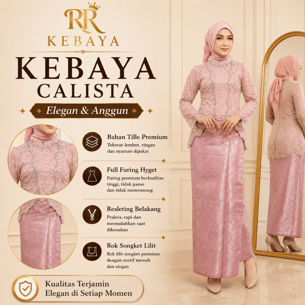 Setelan Wanita calista Set Rok Bahan songket Premium