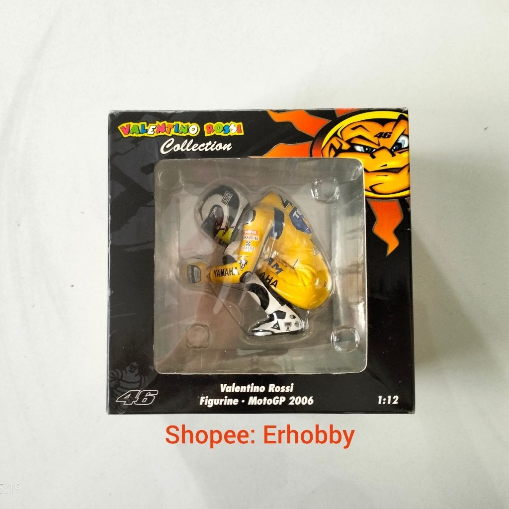 Minichamps Skala 1:12 MotoGP, Figure Valentino Rossi Jongkok, MotoGP 2006