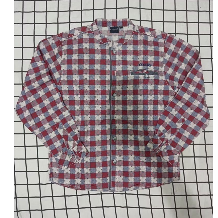 Kemeja kotak-kotak Anak Laki-laki lengan panjang Branded size 10 (9-10 Y) || Colours kids wear