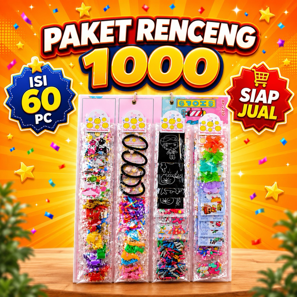 [EDUFUNTOYS] 60pcs MAINAN SERBA 1000 Mainan Rencengan viral Anak Siap Jual