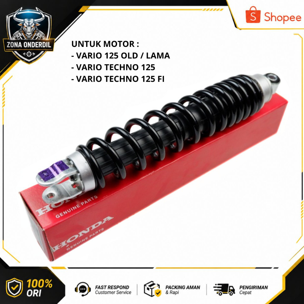 Shockbreaker Belakang Honda Vario 125 KZR - 52400-KZR-600 Original