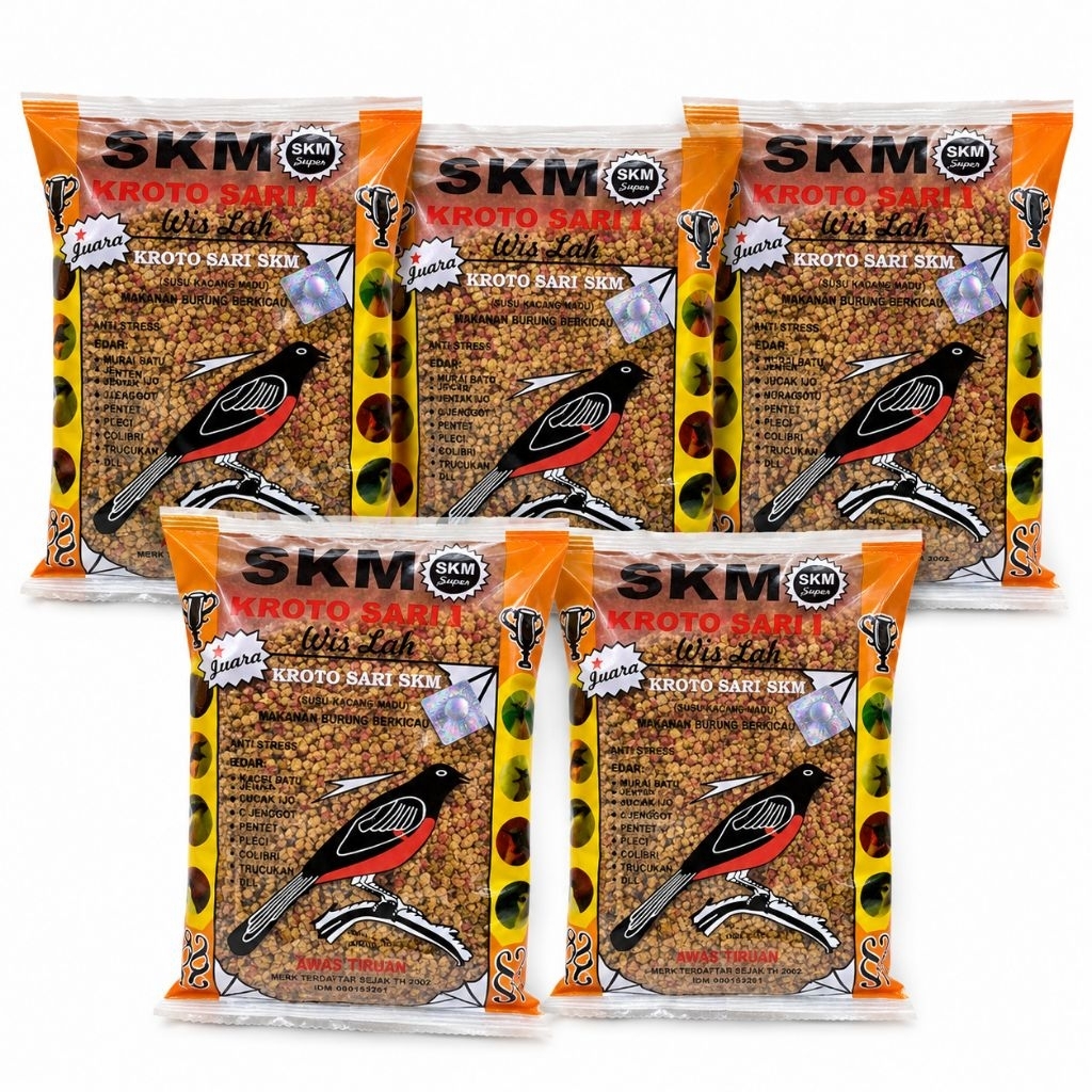 Voer SKM Asli Paket 5pcs Pakan Burung Murai Batu Cendet Cucak Ijo Kacer