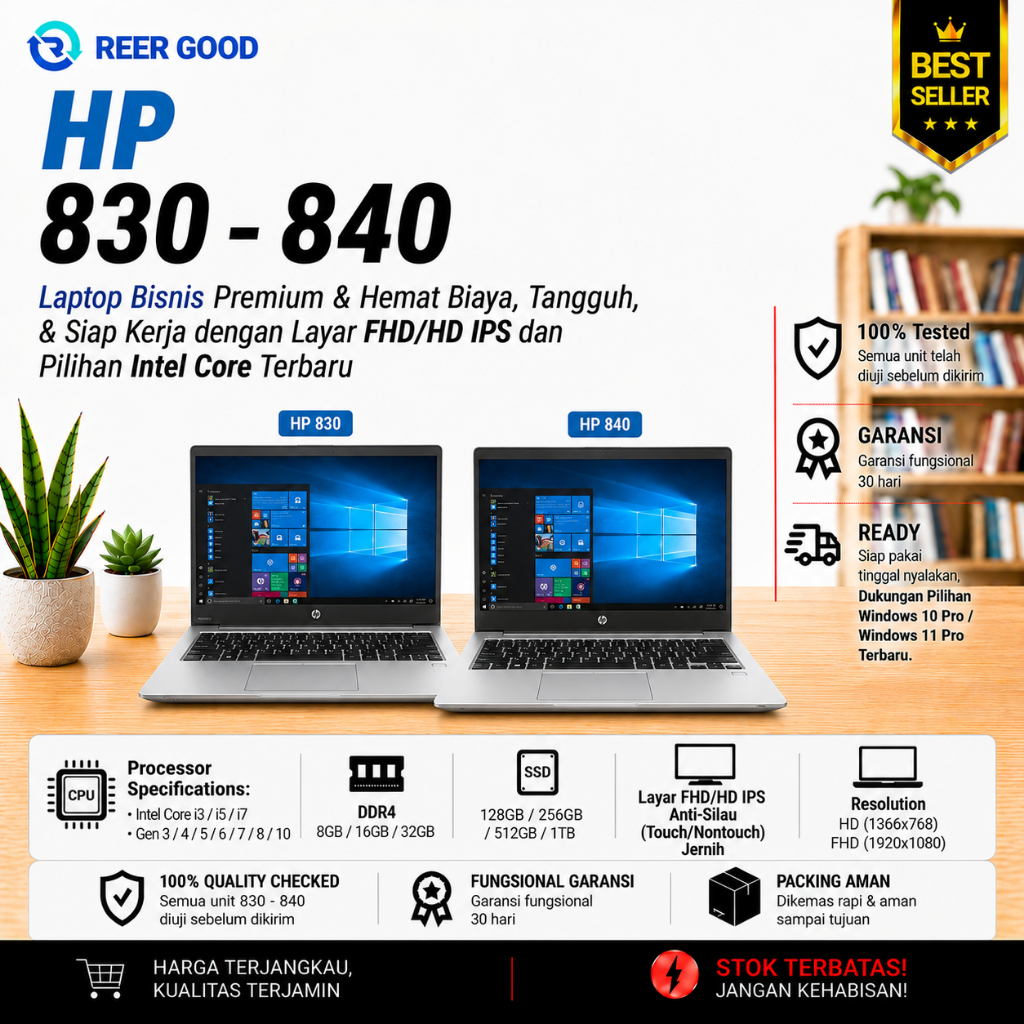 Laptop HP Elitebook 840 640 G5 i7 Generasi 8 MURAH BERKUALITAS